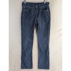 Levis 514 Corduroy Pants Mens 29x30 Blue Straight Fit Cotton Blend White Tab